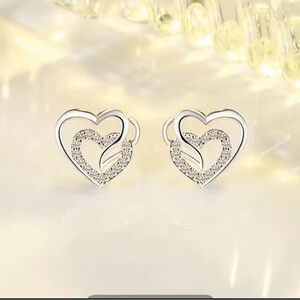 Elegant Silver Heart Earrings